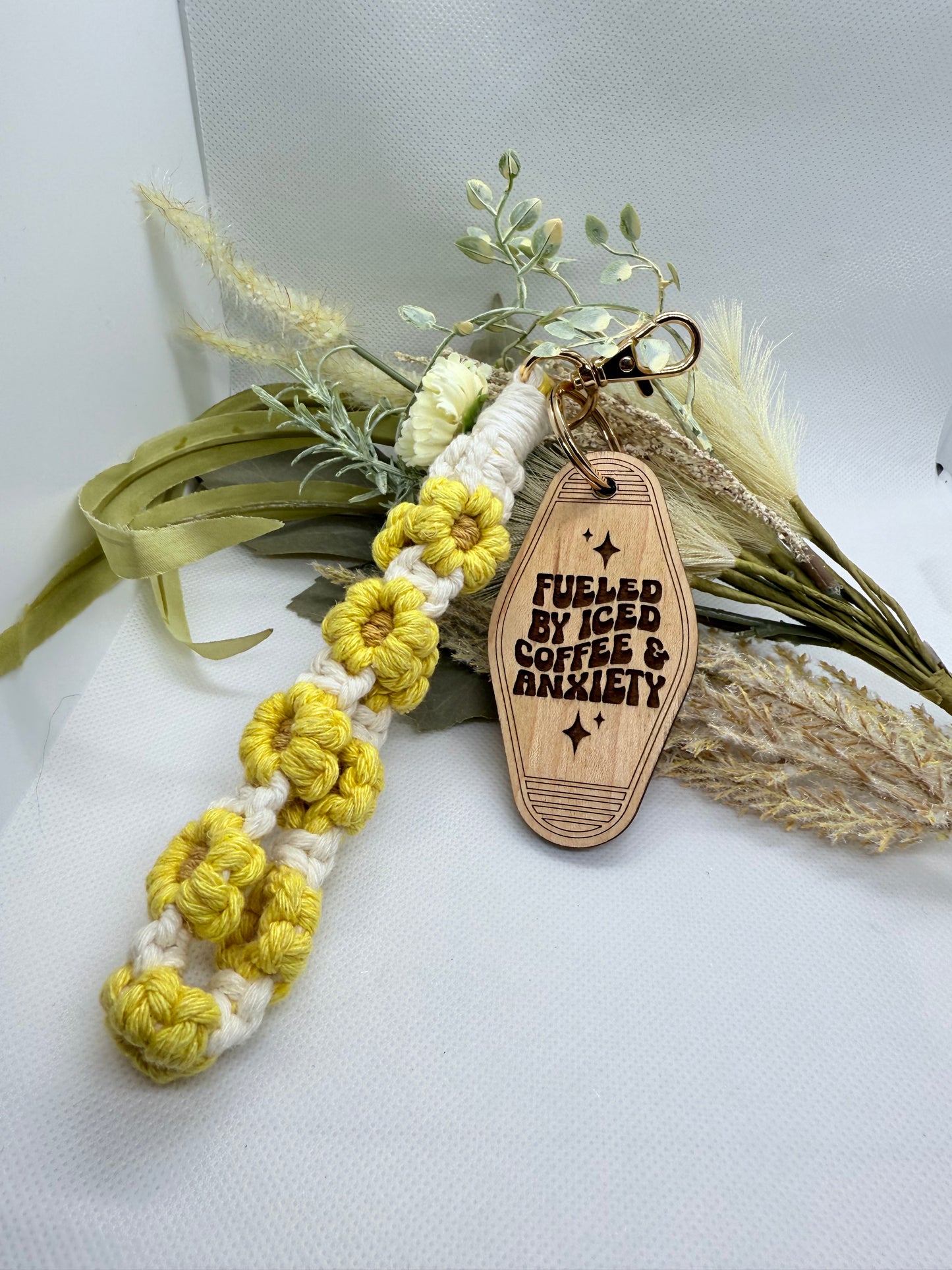 Wristlet motel keychain