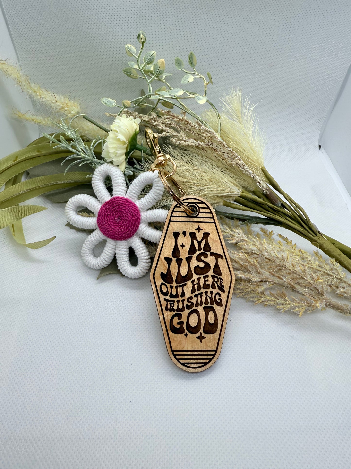 Wristlet motel keychain