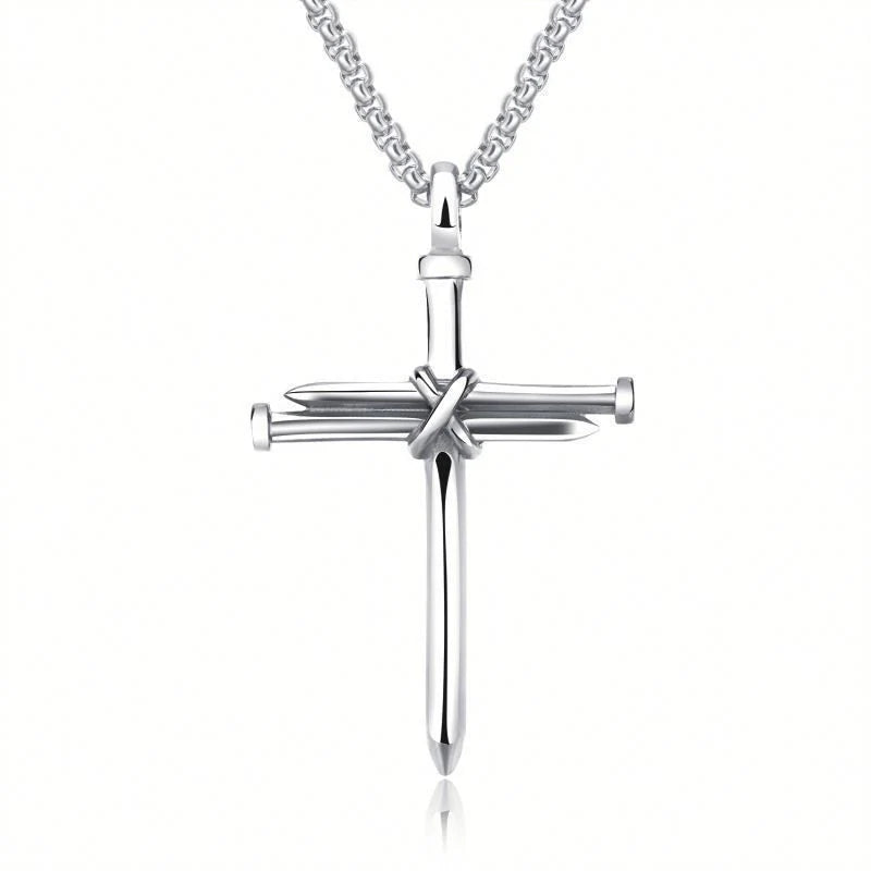 Iron Nail Cross Necklace