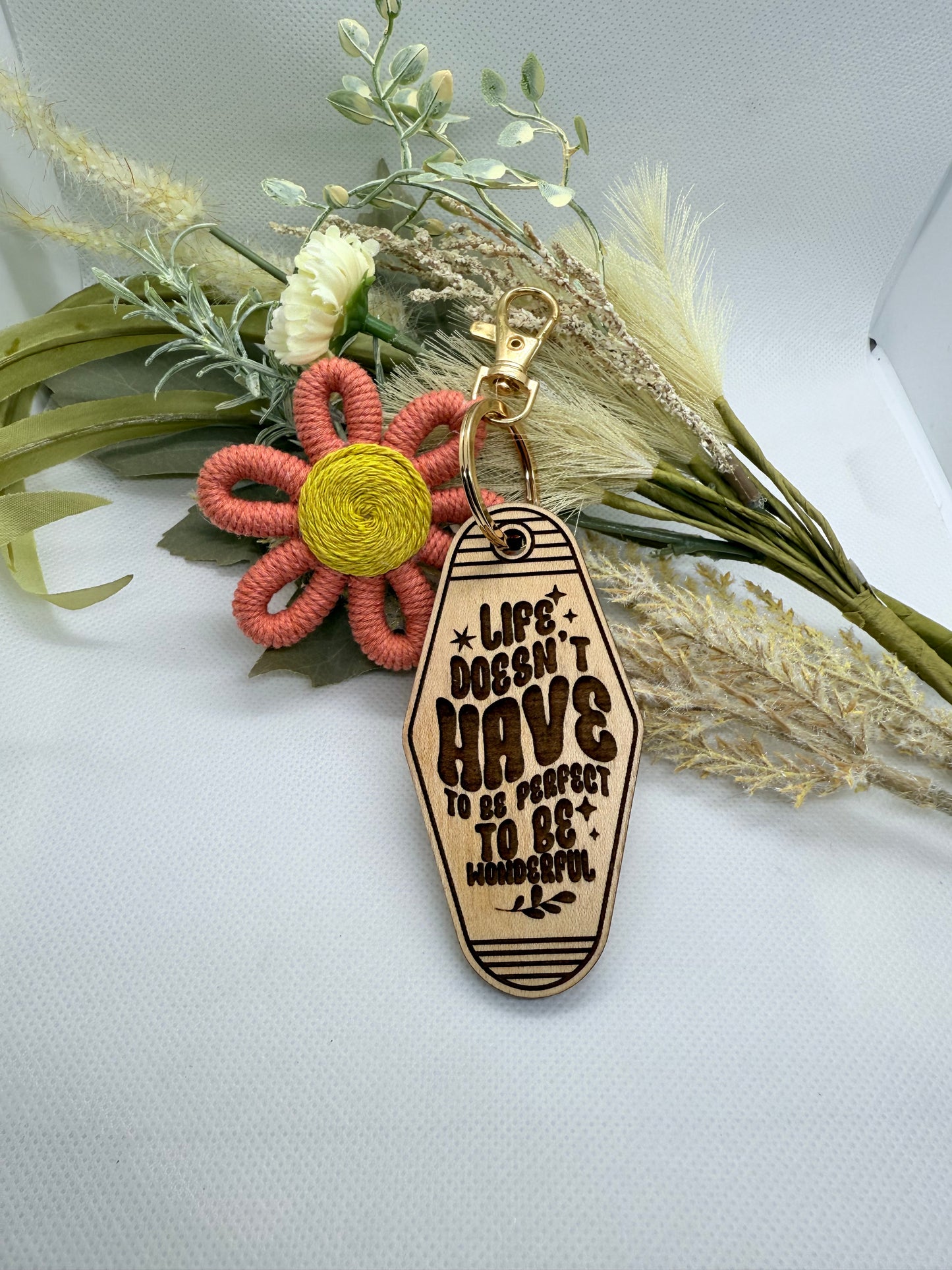 Wristlet motel keychain
