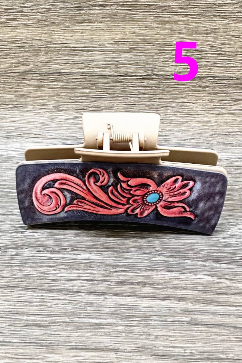 Claw Clip - Faux Tooled