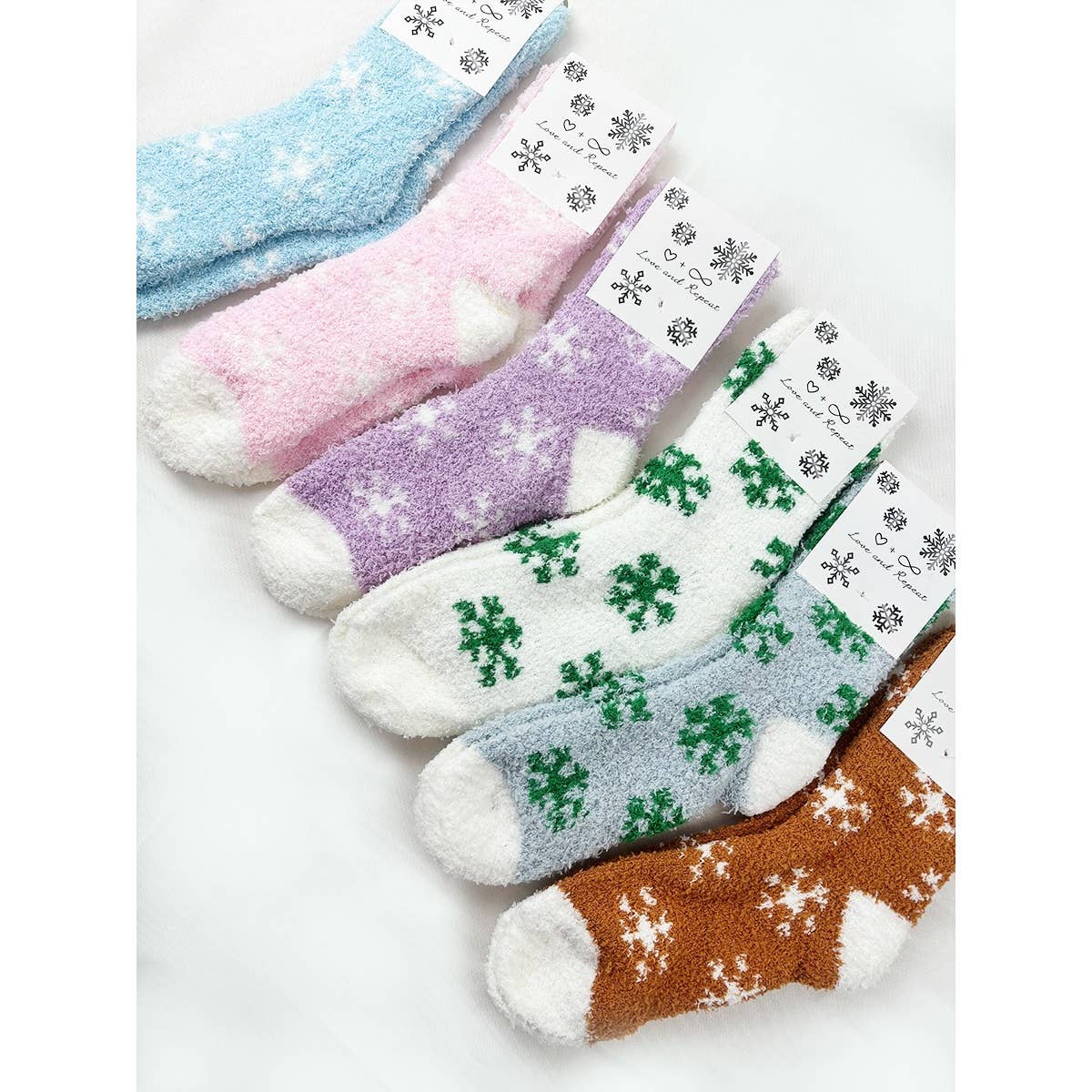 Cozy Snowflake Winter Fuzzy Socks