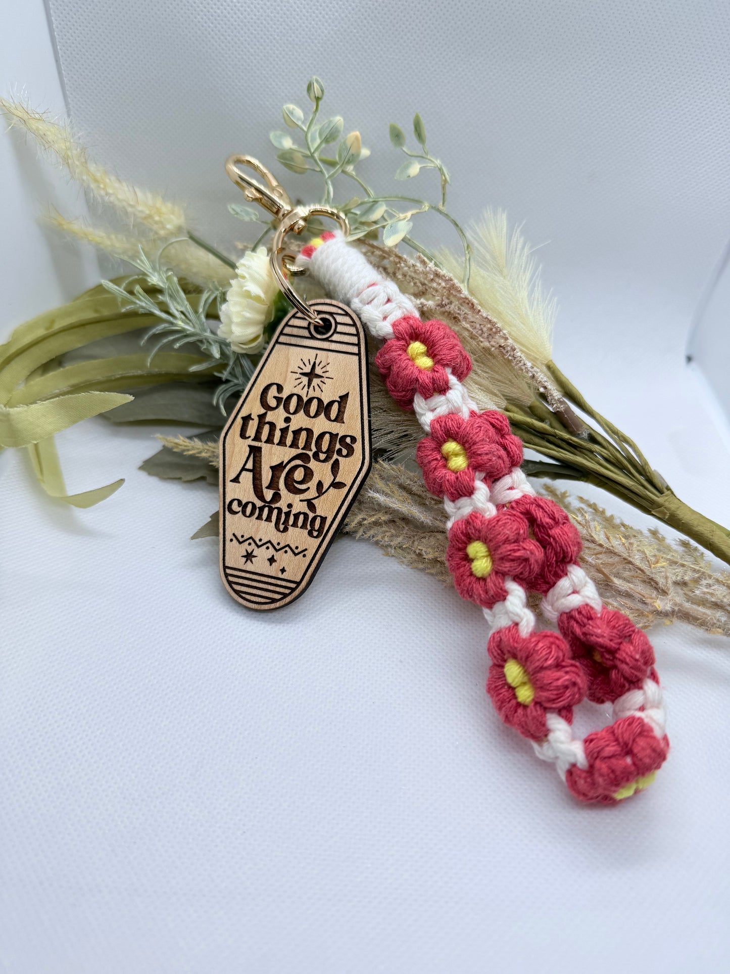 Wristlet motel keychain