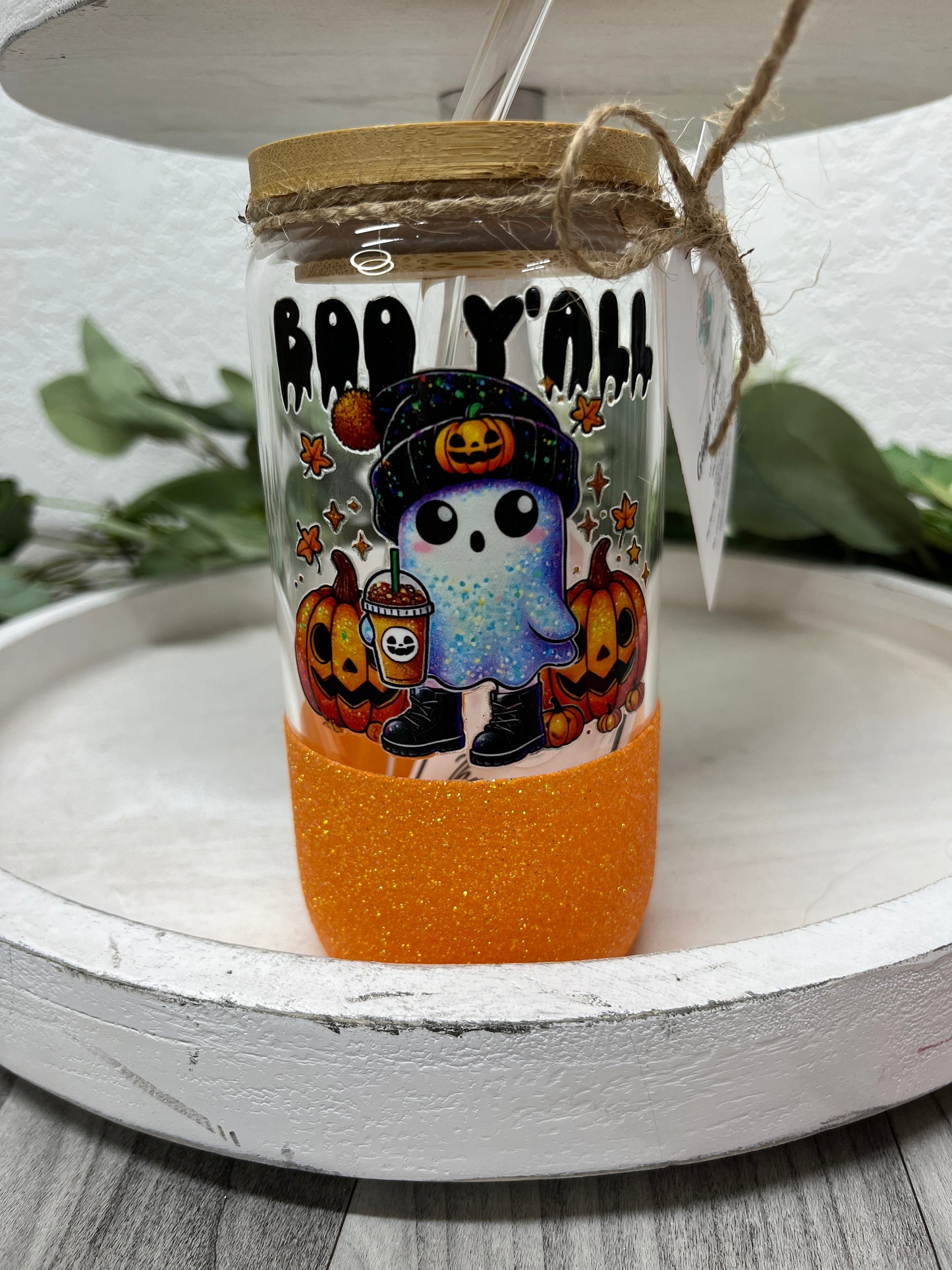 Glitter Glass Can