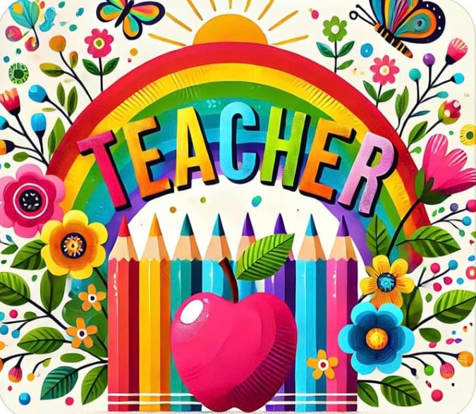 Teacher Rainbow 20 oz skinny
