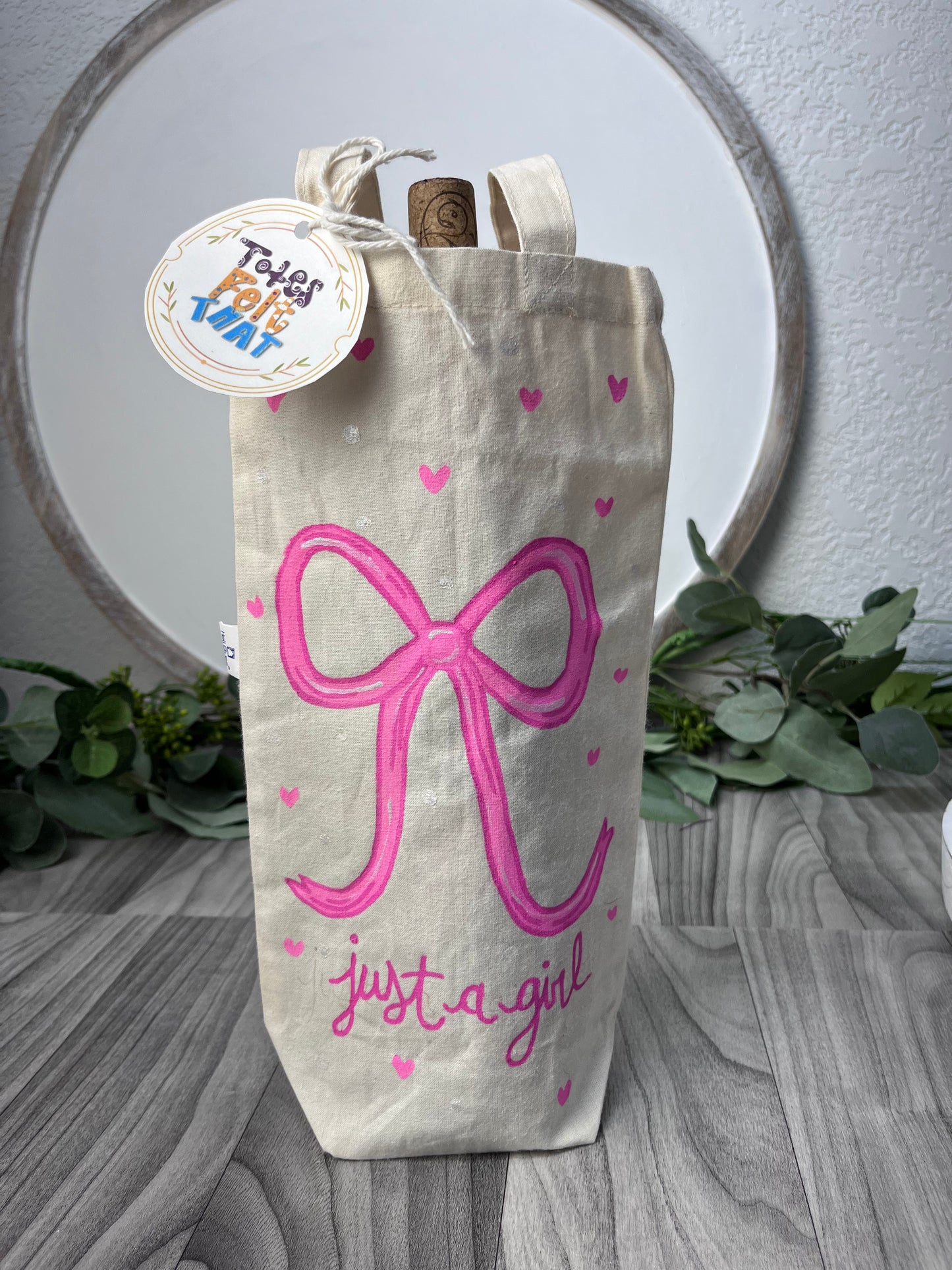 Handpainted Wine Tote