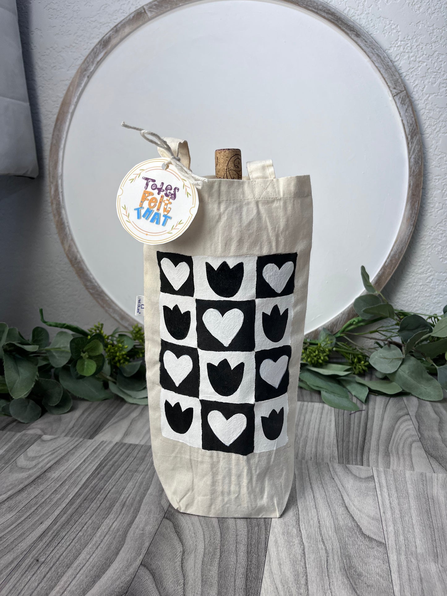 Handpainted Wine Tote