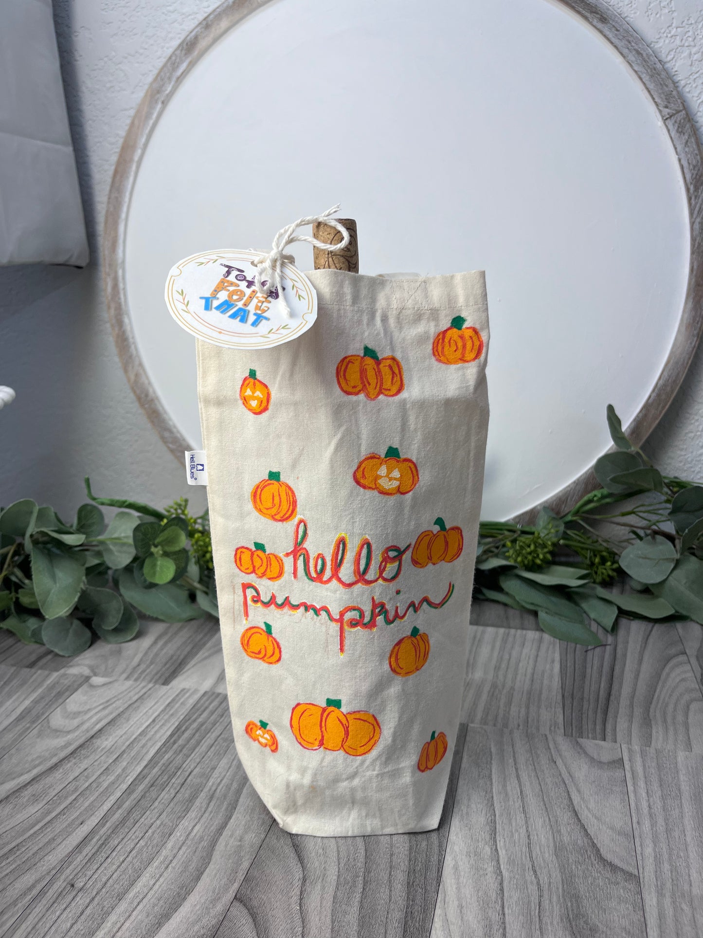 Handpainted Wine Tote