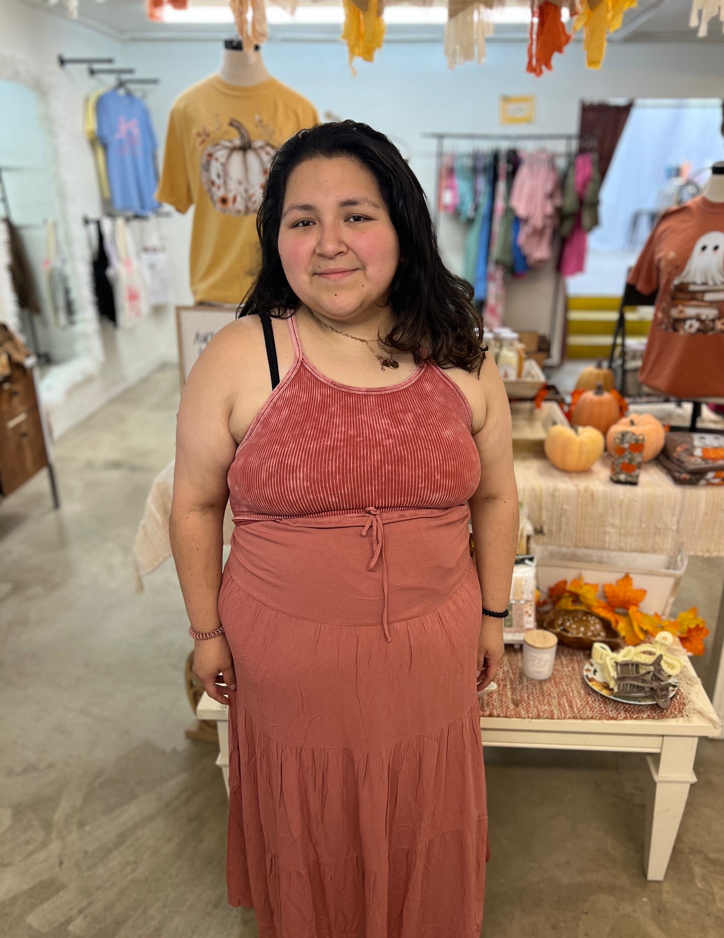 Rust Halter Racerback Crop Tank