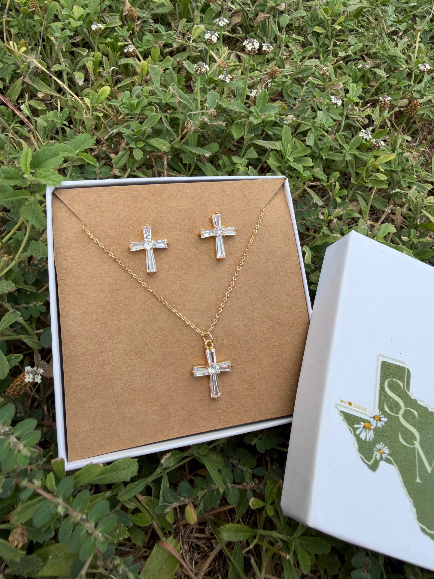 Cross Necklace & Earring Set