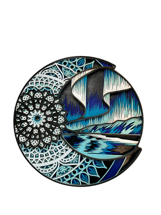Aurora Moon 6-Layer 3D Clock Wall Art