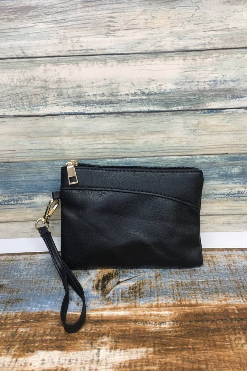 COW PRINT HANDBAG WIHT CLUTH: BLACK