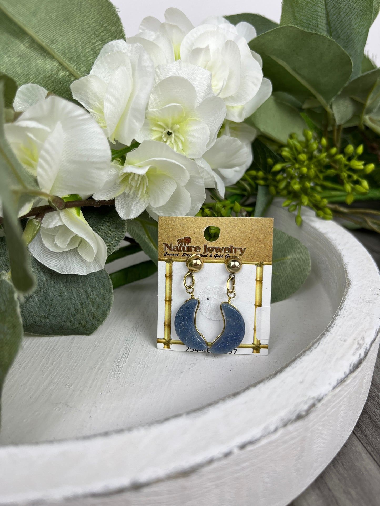 Heart & Moon Quartz Earrings