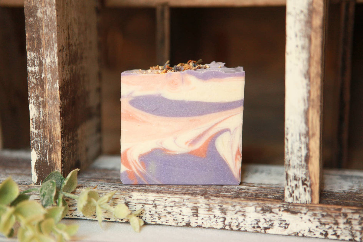 Lavender and Apricot Cold Process Bar Soap, 4 oz.