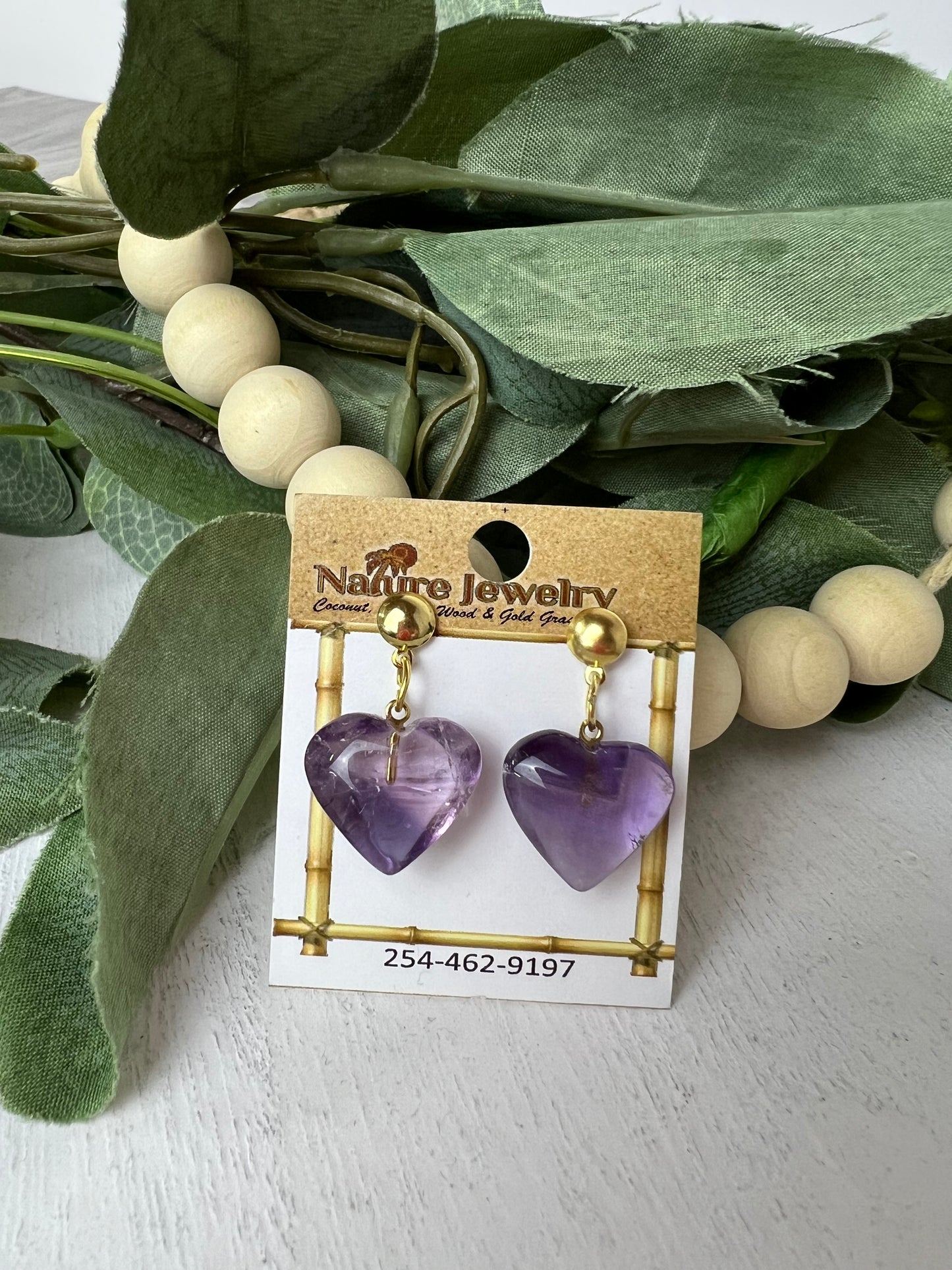 Heart & Moon Quartz Earrings