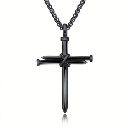 Iron Nail Cross Necklace