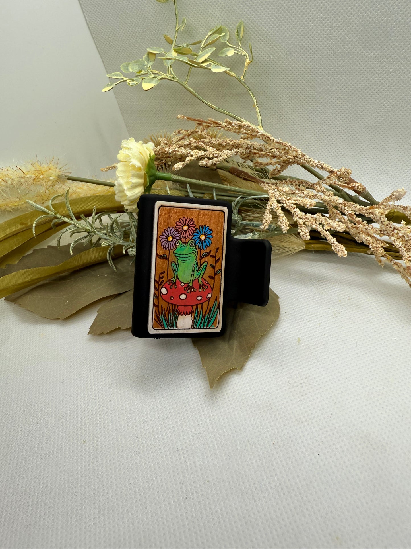 Wooden Engraved Hair Clip