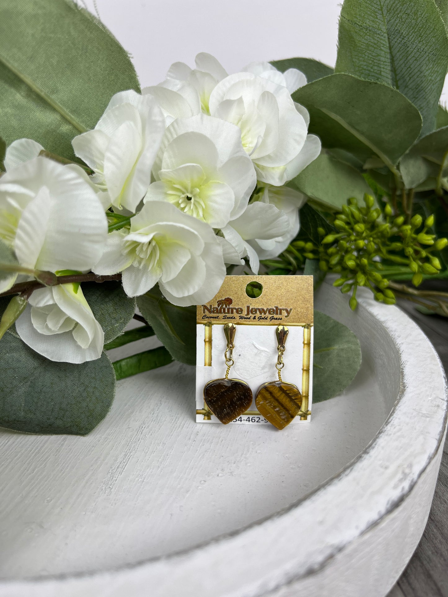 Heart & Moon Quartz Earrings