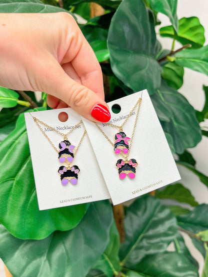 Mama & Mini Messy Bun Necklace Set