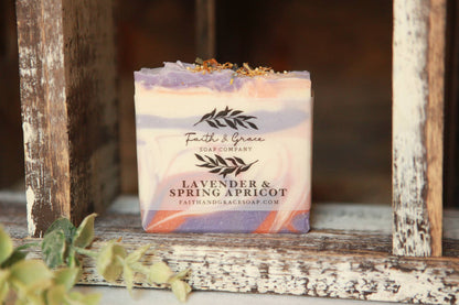 Lavender and Apricot Cold Process Bar Soap, 4 oz.
