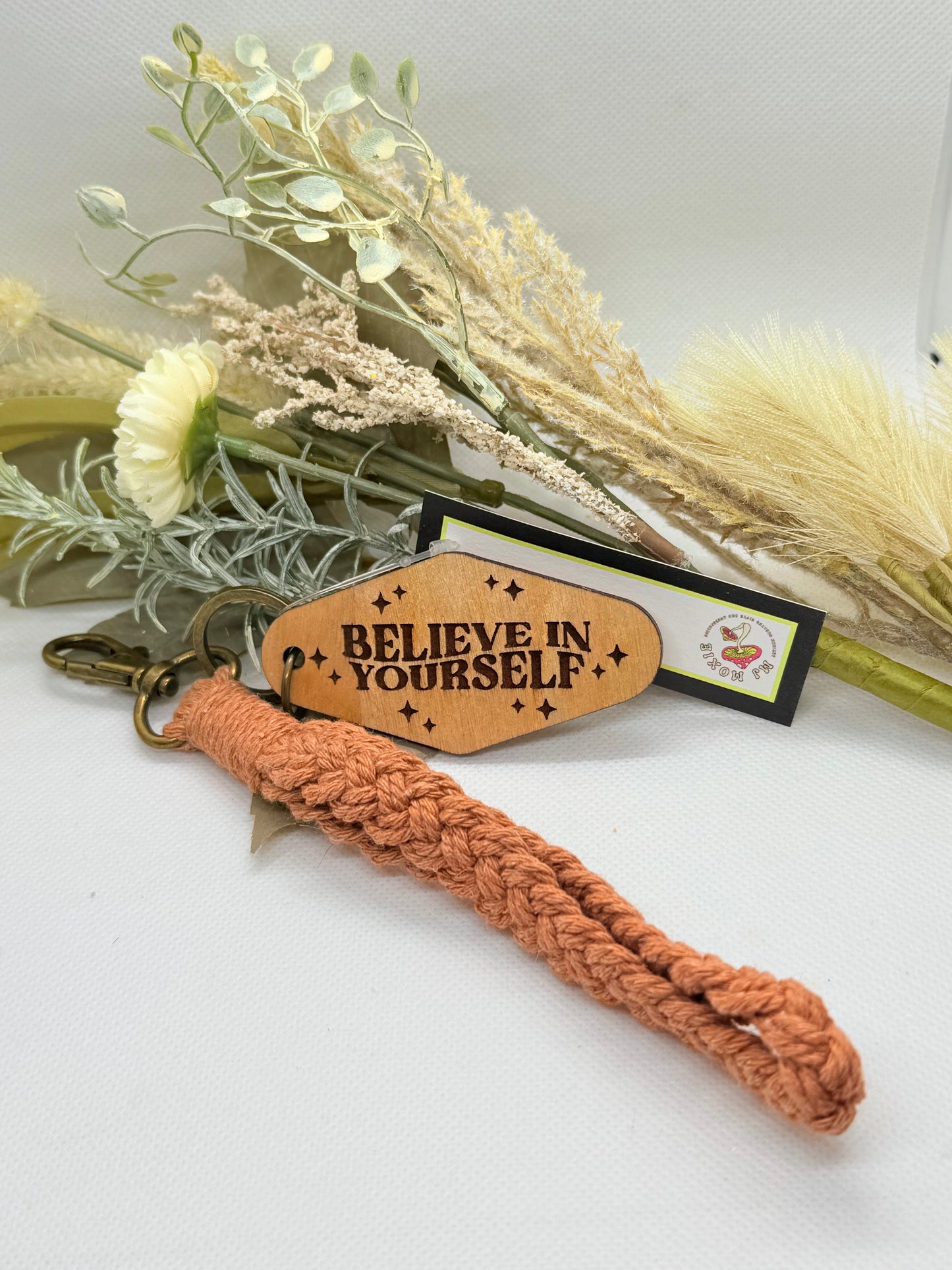 Wristlet motel keychain
