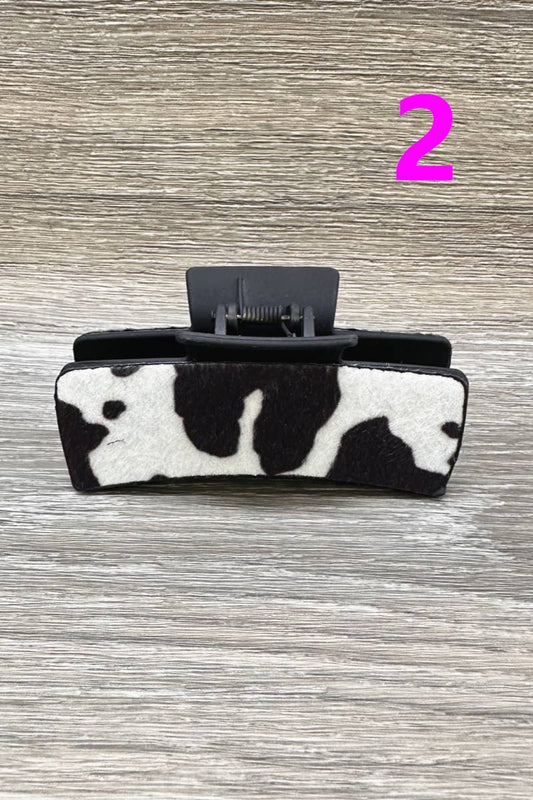 Claw Clip - Black Cowhide