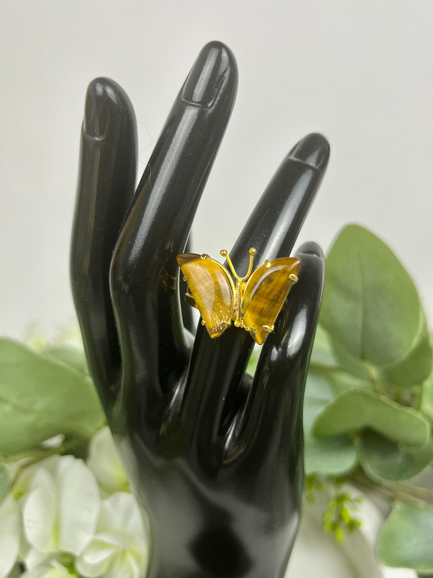 Silver Butterfly Quartz Rings