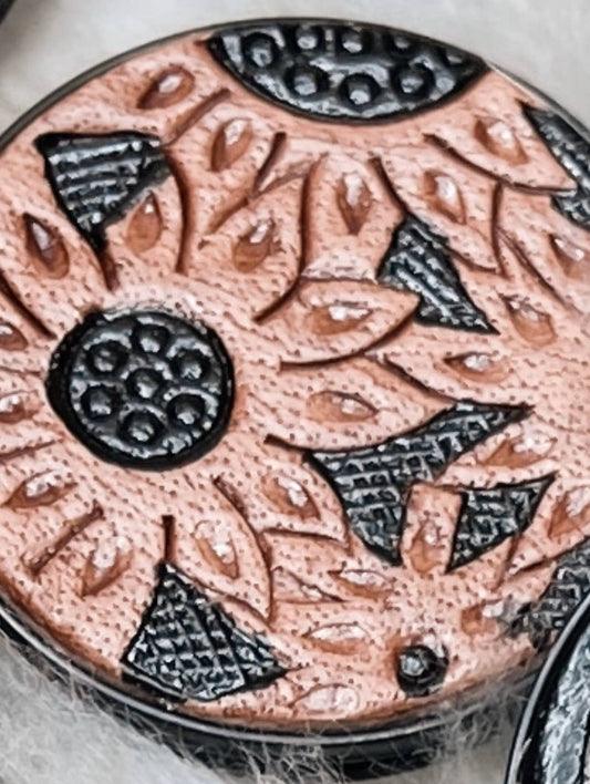 Western Hand Tooled Leather  Phone Grip: Multi Sunflower