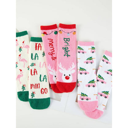 6-Pairs Christmas Fuzzy Sock Set