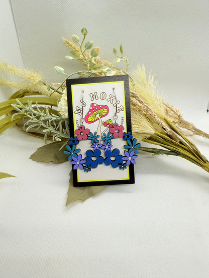 Painted Wooden Dangle Earrings