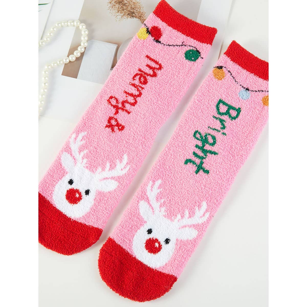 6-Pairs Christmas Fuzzy Sock Set