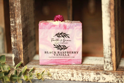 Black Raspberry Vanilla Cold Process Bar Soap, 4 oz.