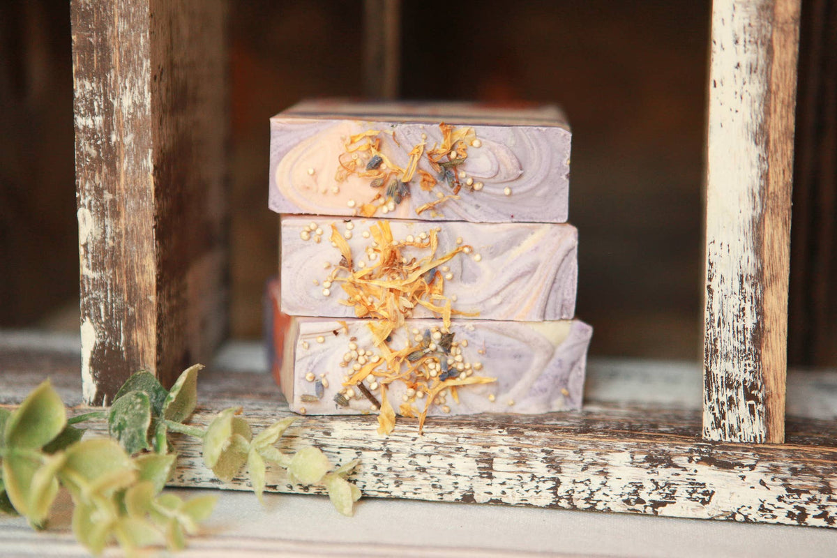 Lavender and Apricot Cold Process Bar Soap, 4 oz.