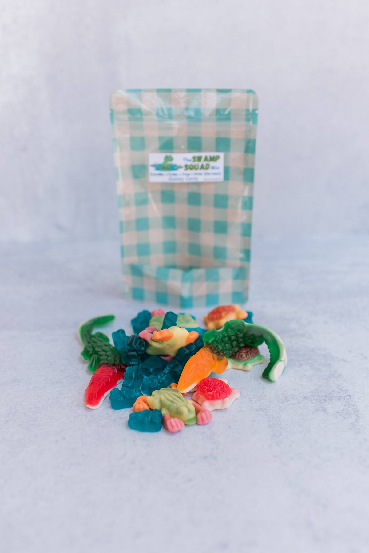 The Swamp Mix– Frogs, Gators, Turtles & Blue “Water” gummies