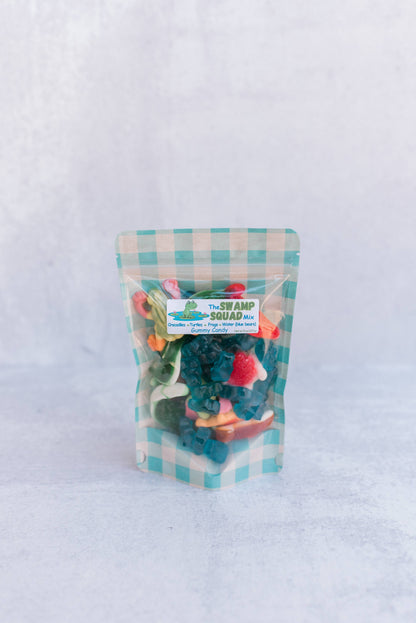 The Swamp Mix– Frogs, Gators, Turtles & Blue “Water” gummies