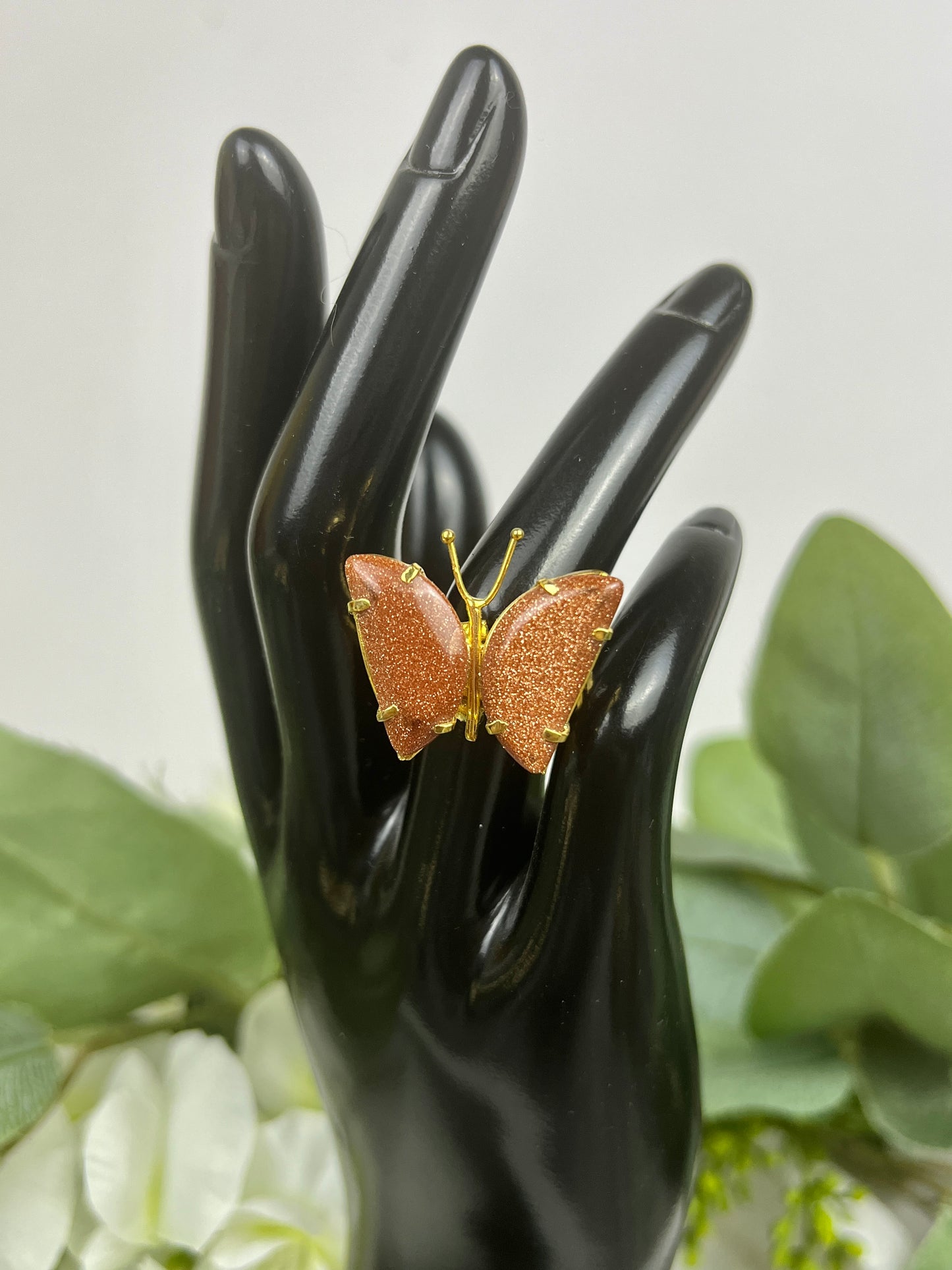 Silver Butterfly Quartz Rings