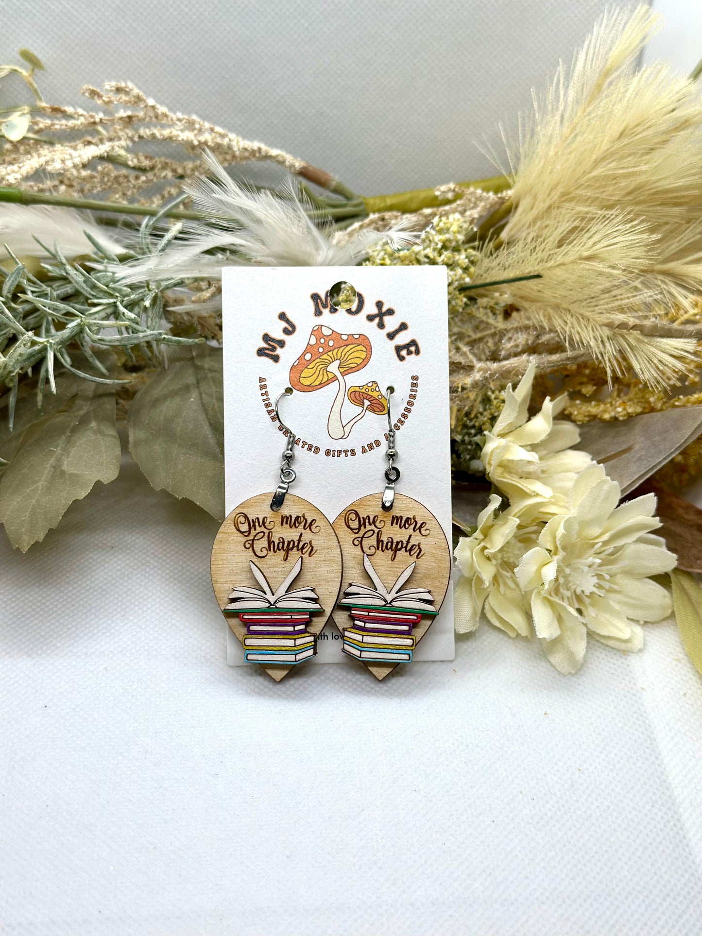 Painted Wooden Dangle Earrings