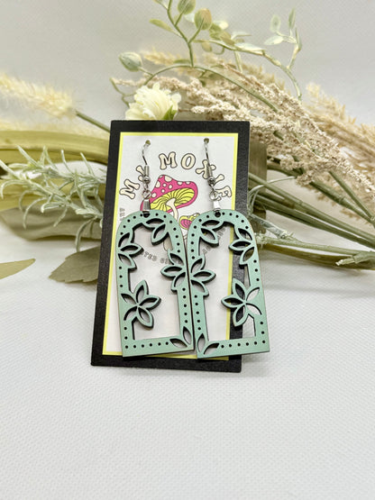 Painted Wooden Dangle Earrings
