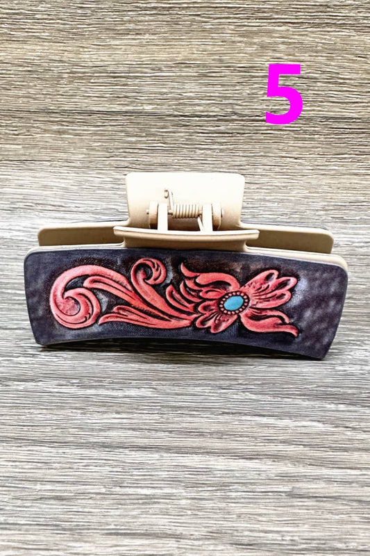 Claw Clip - Faux Tooled