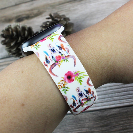 Cow Skull 38/40/41mm Silicone Watch Band