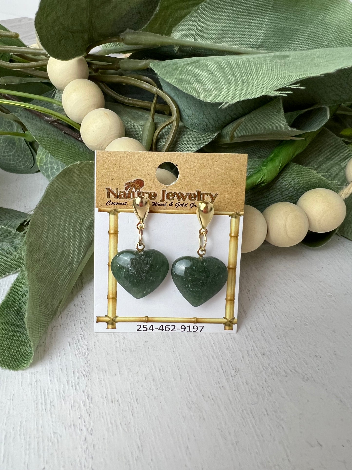 Heart & Moon Quartz Earrings