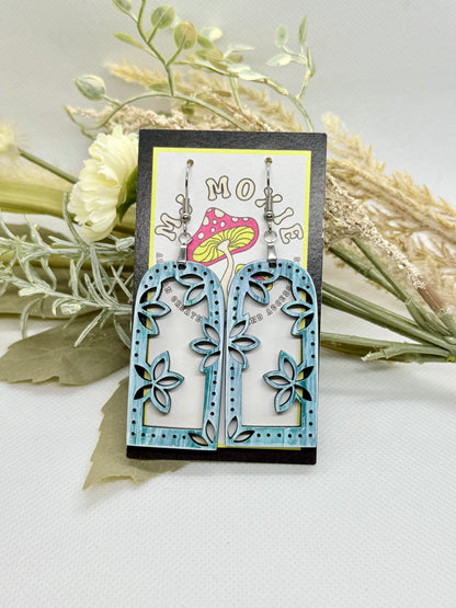 Painted Wooden Dangle Earrings