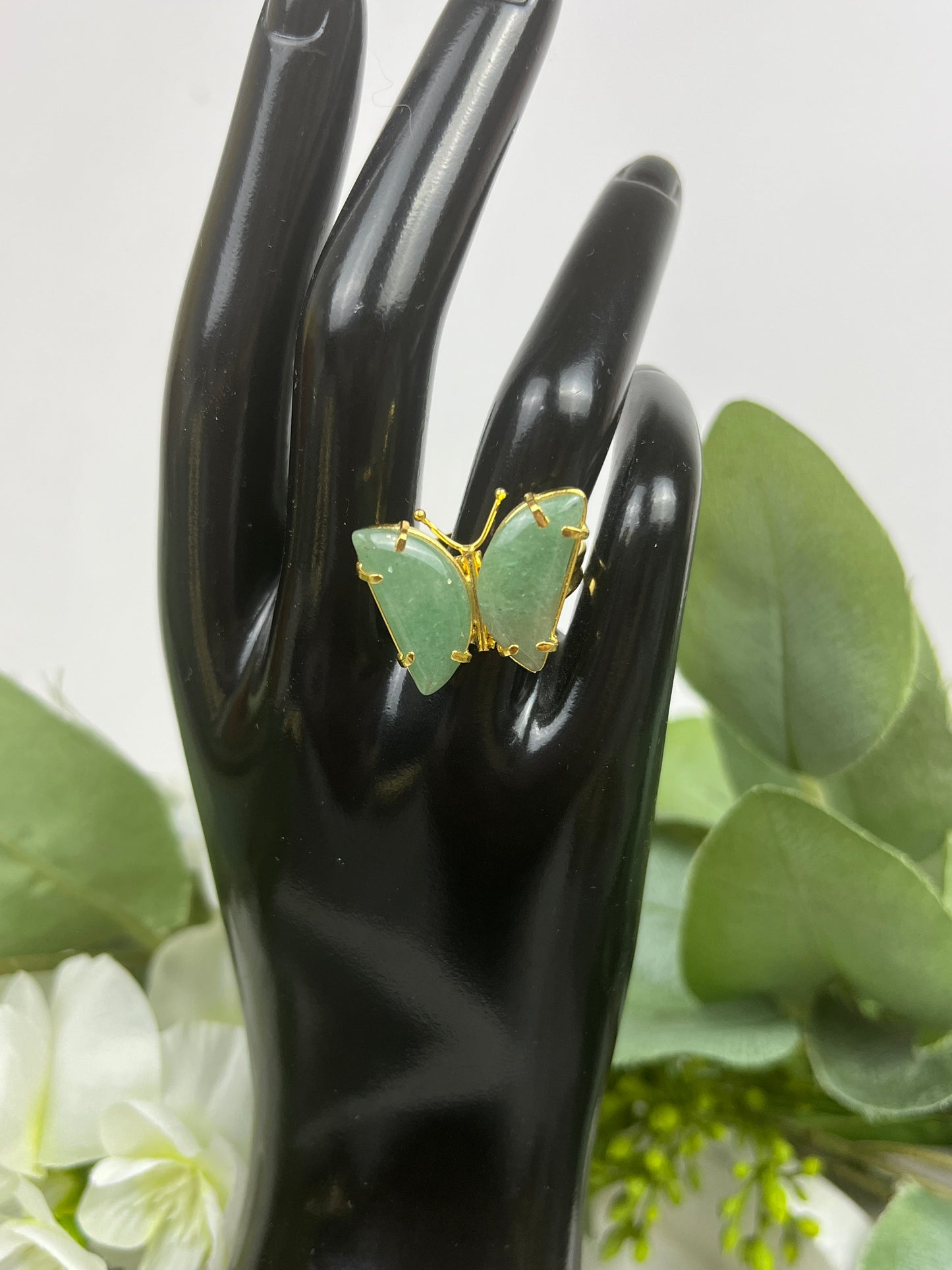 Silver Butterfly Quartz Rings