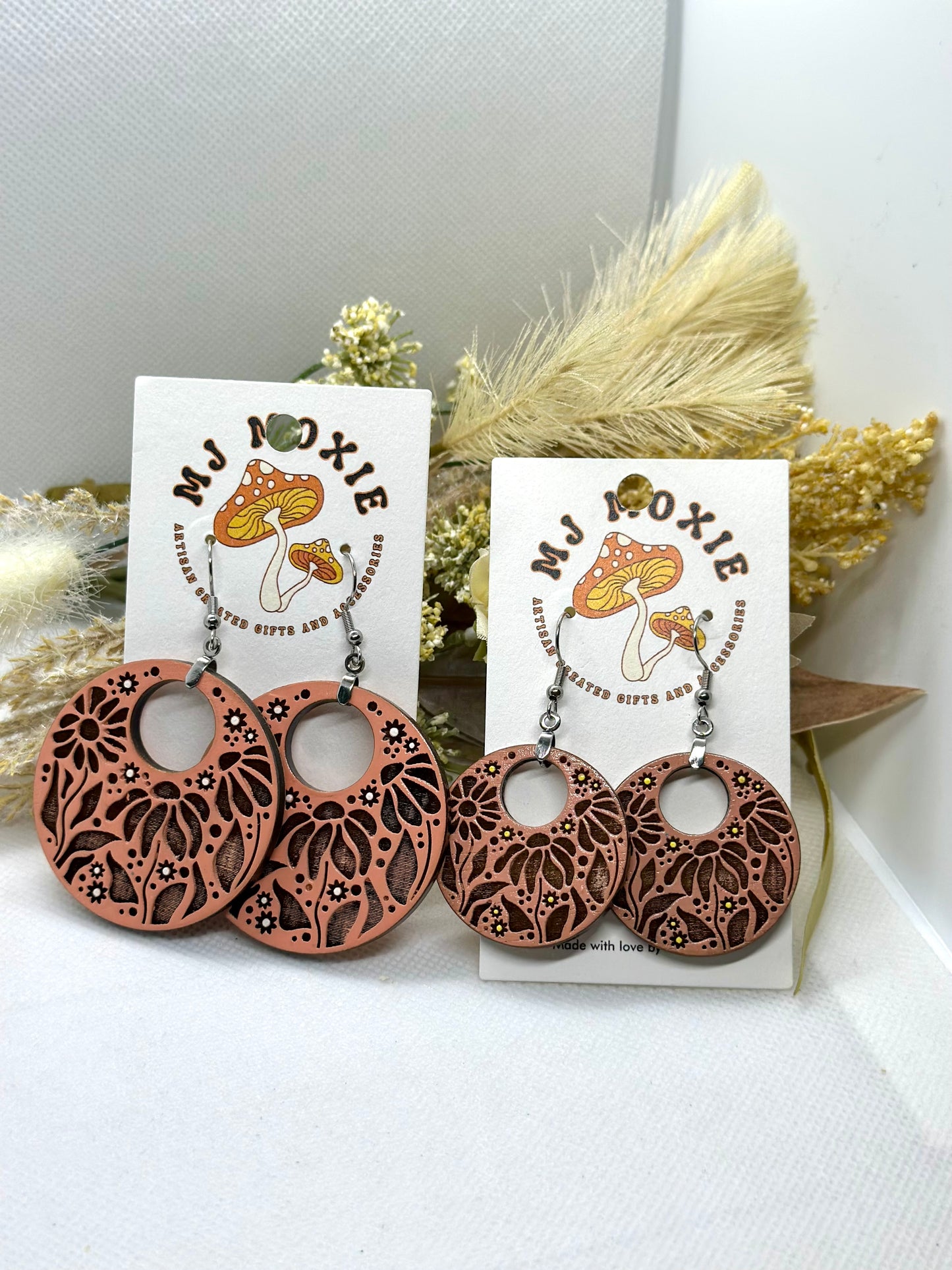 Painted Wooden Dangle Earrings