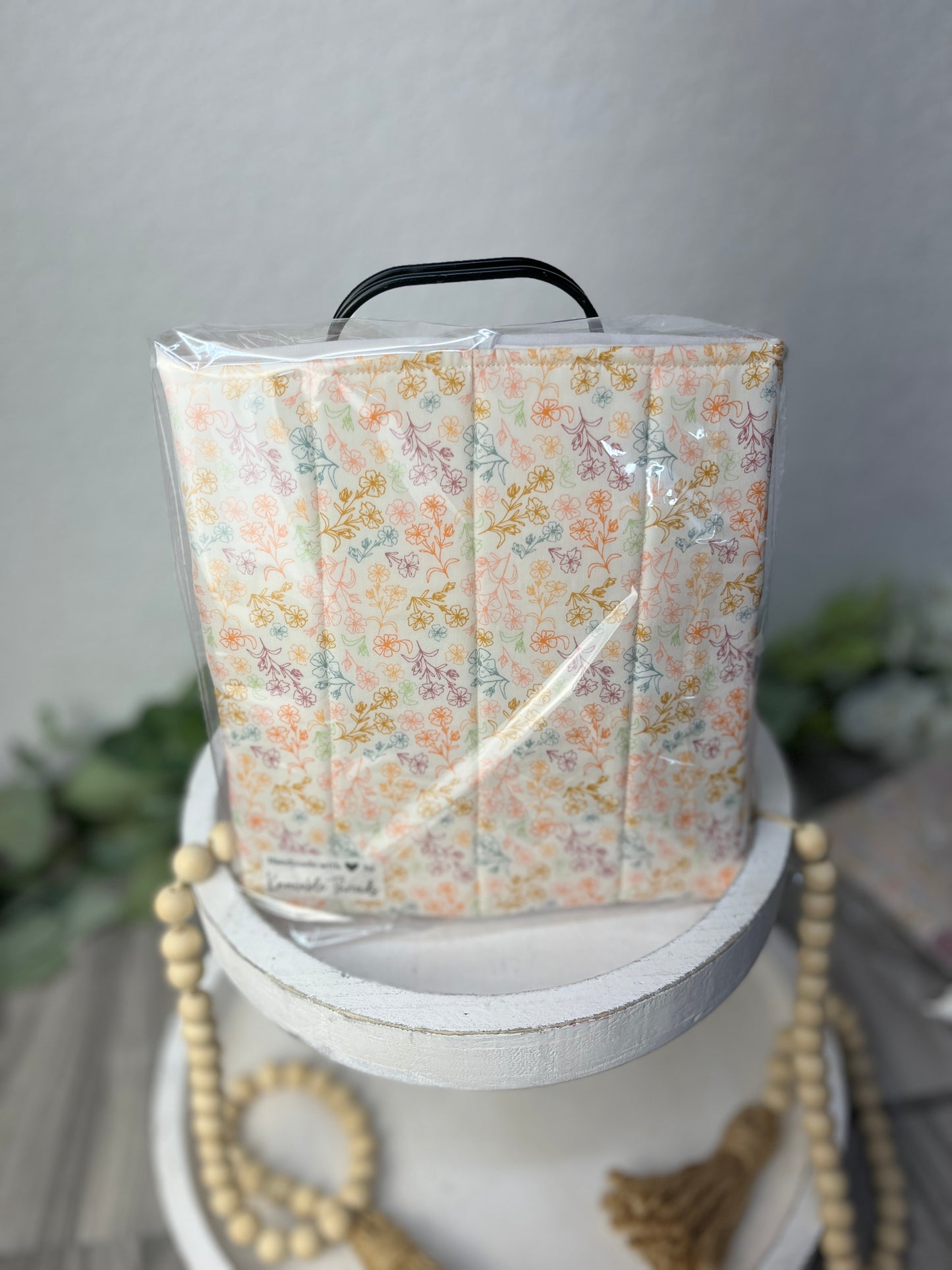 Corduroy floral button book sleeve