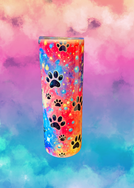 Galaxy Paw Print 20 oz skinny