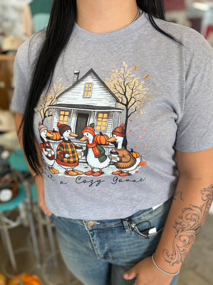 Just a Cozy Goose Crop Top
