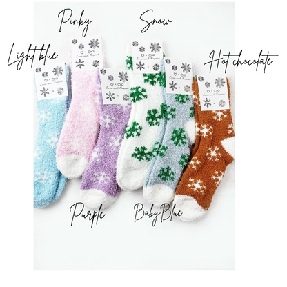 Cozy Snowflake Winter Fuzzy Socks