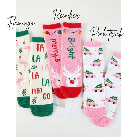 6-Pairs Christmas Fuzzy Sock Set