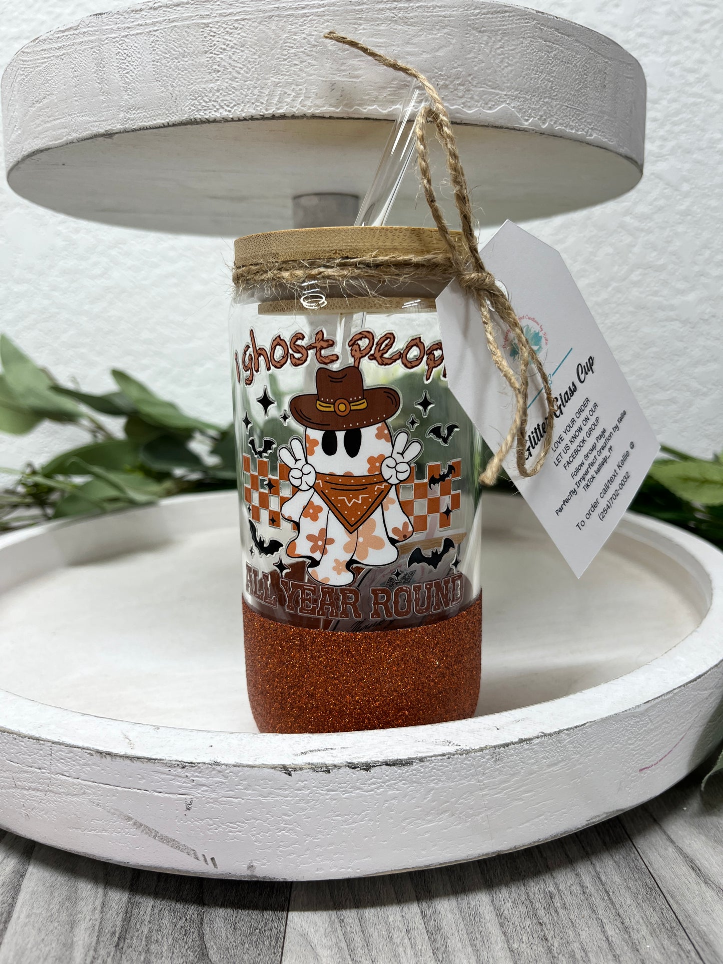 Glitter Glass Can
